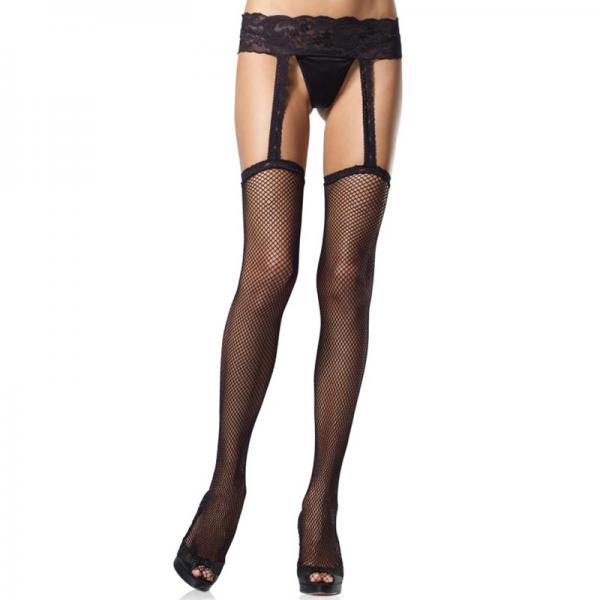 Fishnet Garterbelt Stocking O/S Black - Secret Garden