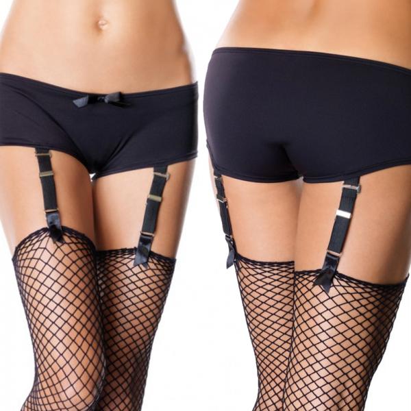 Garter Boyshorts Small/Medium Black - Secret Garden