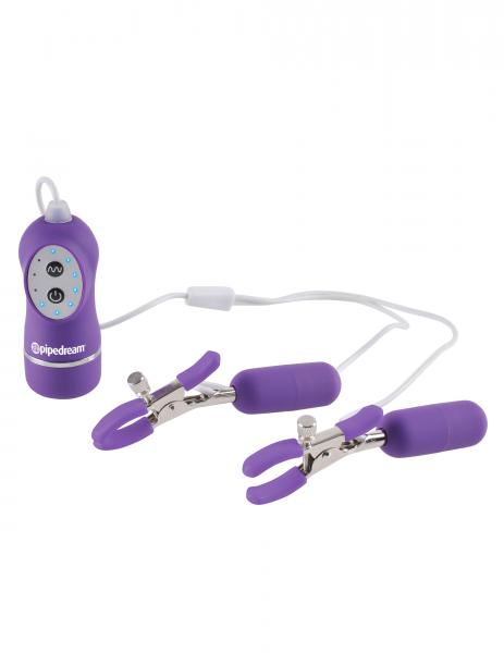 Fetish Fantasy Vibrating Nipple Clamps Purple - Secret Garden