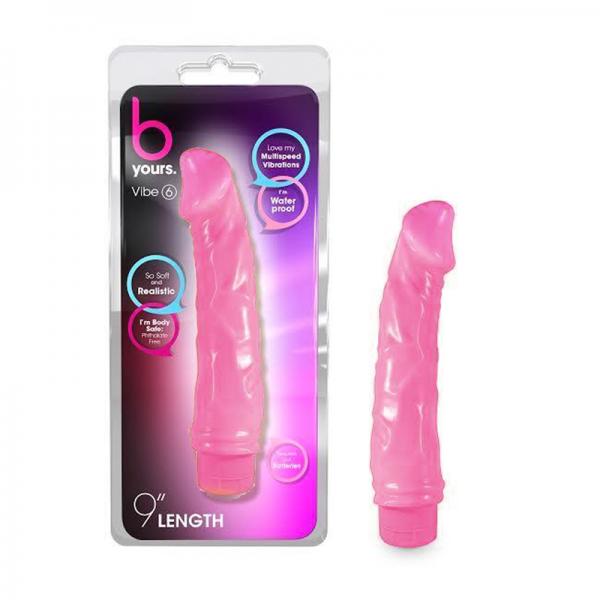 B Yours Vibe 6 9 inches Vibrating Dildo Pink - Secret Garden