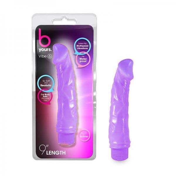 B Yours Vibe 6 Purple Realistic Vibrator - Secret Garden