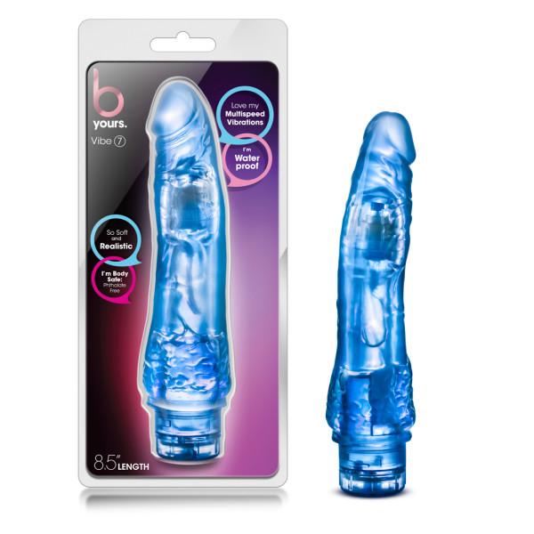 B Yours Vibe 7 Blue Vibrating Dildo - Secret Garden