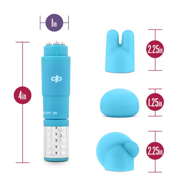 Revitalize Massage Kit with 3 Silicone Attachments Blue - Secret Garden