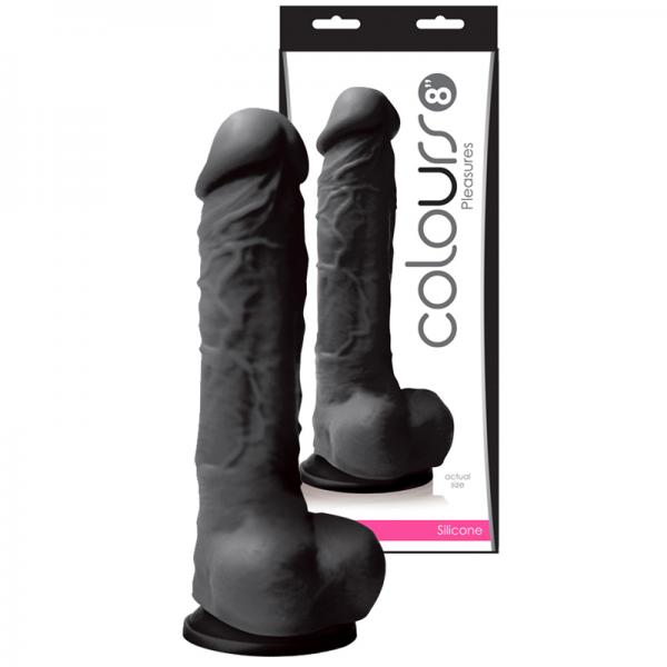 Colours Pleasures 8 inches Silicone Dildo - Black