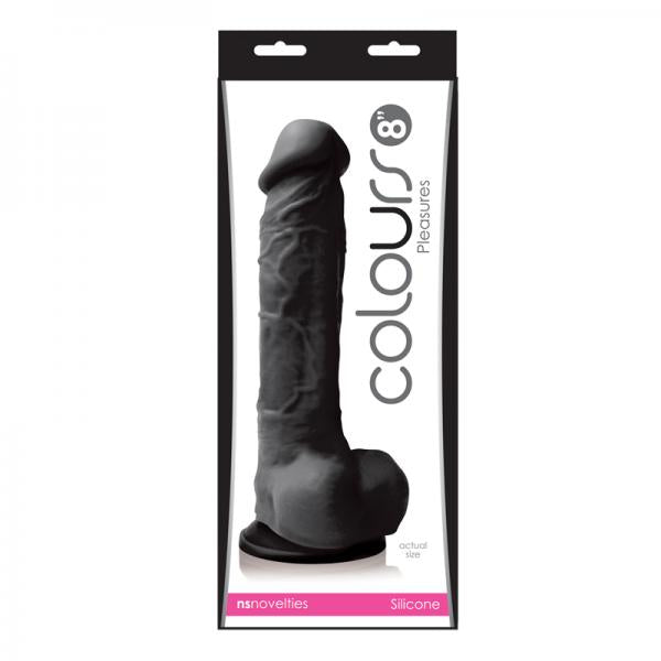 Colours Pleasures 8 inches Silicone Dildo - Black