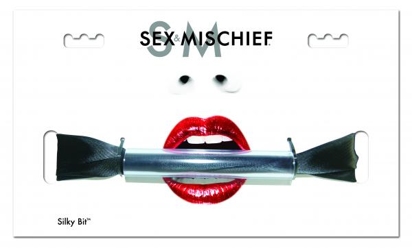 Sex & Mischief Silky Bit Gag Black - Secret Garden