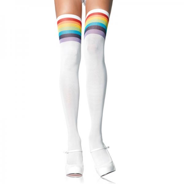 Over The Rainbow Opaque Thigh Highs O/S Multicolor - Secret Garden