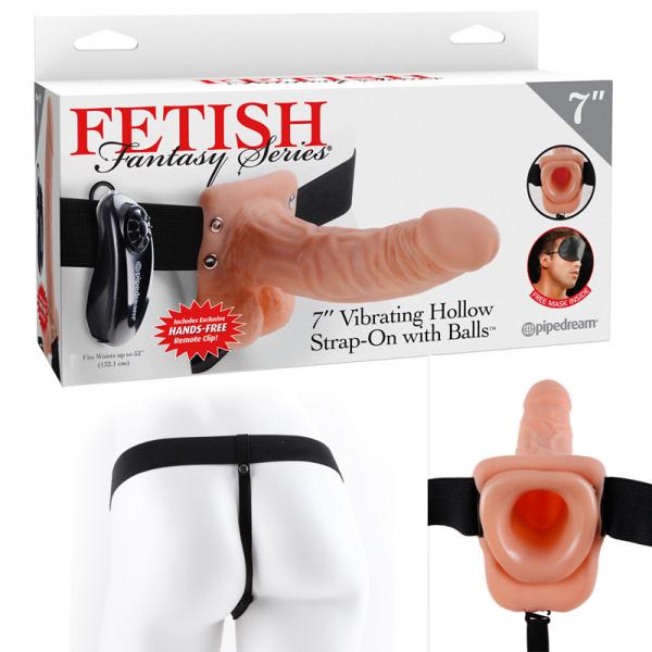 Fetish Fantasy 7in Vibrating Hollow Strap-on With Balls Flesh - Secret Garden