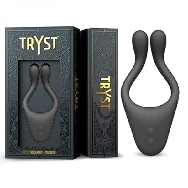 Tryst Black Multi-Erogenous Massager - Secret Garden