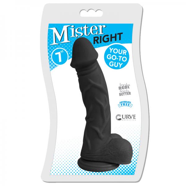 Mister Right 7 inches Black Dildo