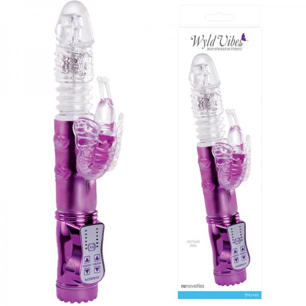 Wyld Vibes Butterfly Purple Rabbit Vibrator - Secret Garden