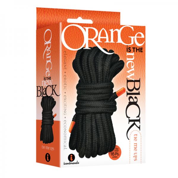 The 9's, Orange Is The New Black, Tie Me Ups Cotton/nylon Blend Bondage Rope, Black With Orange Aigl - Secret Garden