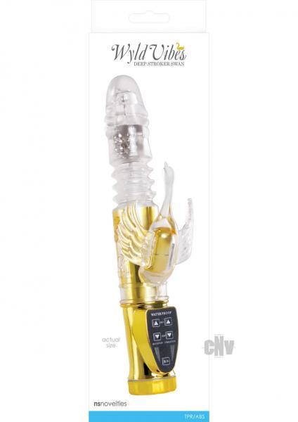 Wyld Vibes Deep Stroker Swan Gold Vibrator - Secret Garden