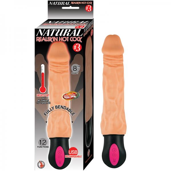 Natural Realskin Hot Cock #3 8 inches Beige - Secret Garden