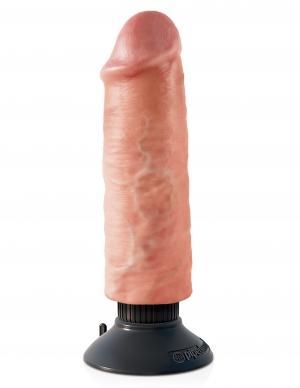 King Cock 6 inches Vibrating Dildo Beige - Secret Garden