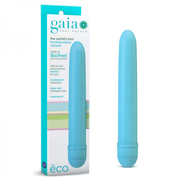 Gaia Biodegradable Vibrator Eco Aqua Blue - Secret Garden