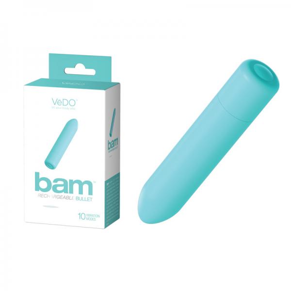 Vedo Bam Rechargeable Bullet - Tease Me Turquoise - Secret Garden