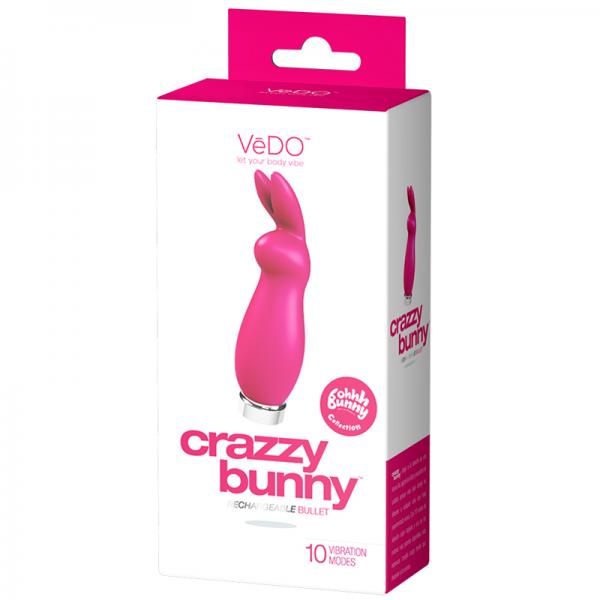 Vedo Crazzy Bunny Rechargeable Mini Vibe - Pretty In Pink - Secret Garden