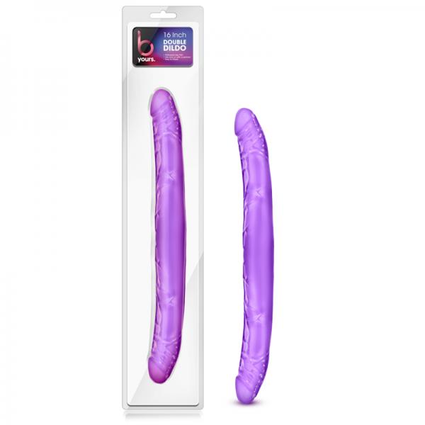 B Yours 16 inches Double Dildo Purple - Secret Garden