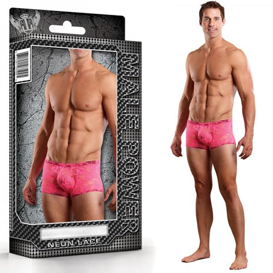 Mini Short Neon Lace Hot Pink Large - Secret Garden