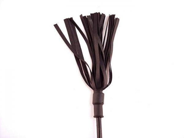 Rouge Leather Wooden Handle Riding Crop Black - Secret Garden