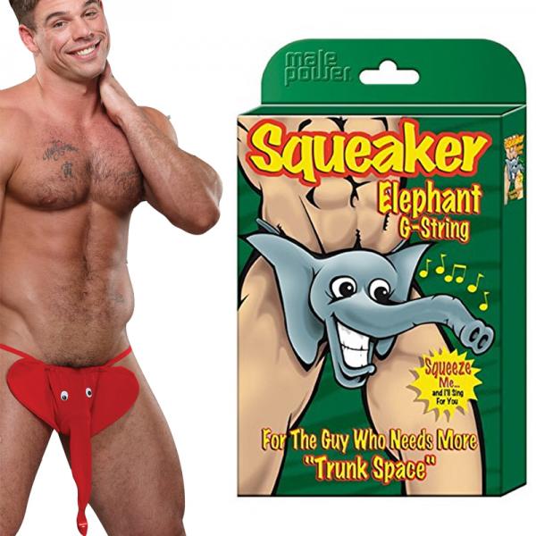Squeaker Elephant G-string Red - Secret Garden