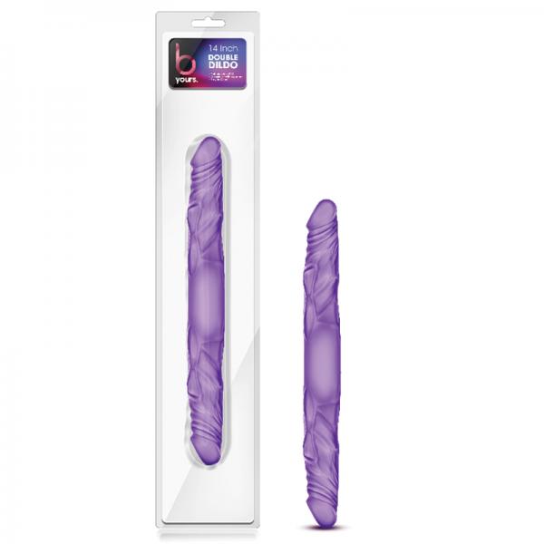 B Yours 14 inches Double Dildo Purple - Secret Garden