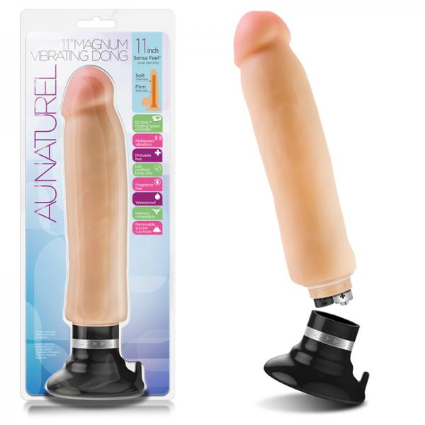 Au Naturel 11 inches Magnum Vibrating Dong Beige - Secret Garden