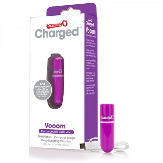 Screaming O Charged Vooom Rechargeable Bullet Vibe - Purple - Secret Garden