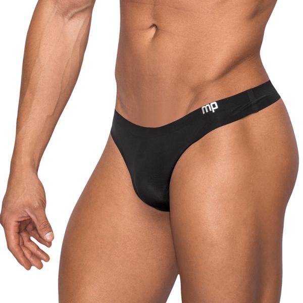 Male Power Seamless Sleek Sleek Thong W/sheer  Pouch Black Sm - Secret Garden