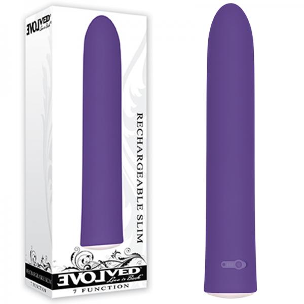 Evolved Rechargeable Slim Vibe 7 Function Waterproof Purple - Secret Garden