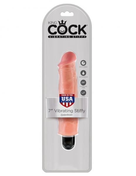 King Cock 7 inches Vibrating Stiffy Beige - Secret Garden