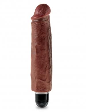 King Cock 7 inches Vibrating Stiffy Brown - Secret Garden