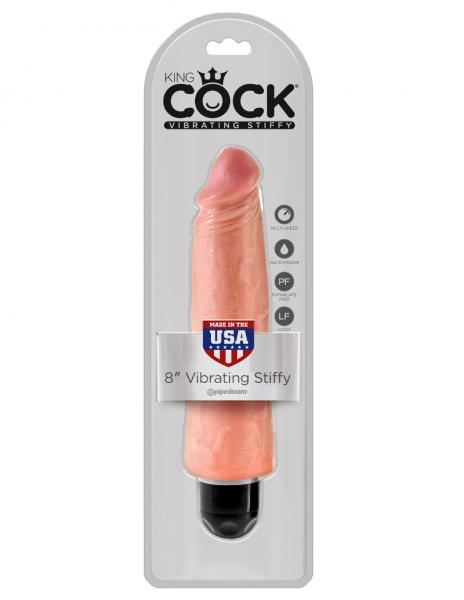 King Cock 8 inches Vibrating Stiffy Beige - Secret Garden