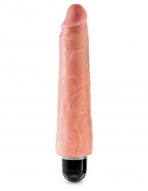 King Cock 9 inches Realistic Vibrating Stiffy Beige - Secret Garden