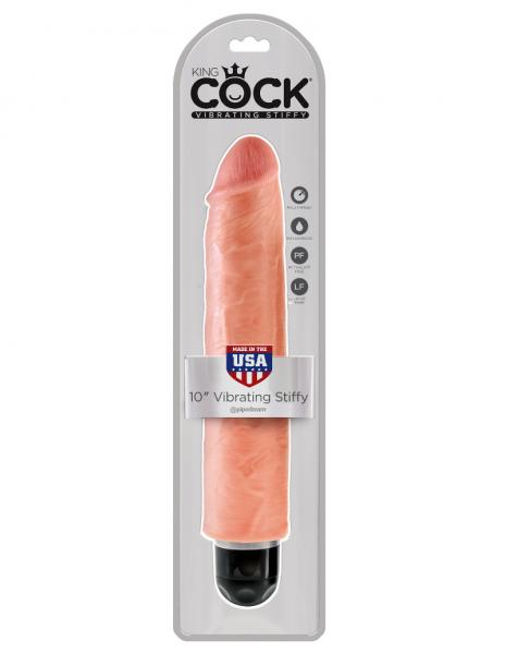 King Cock 10 inches Vibrating Stiffy Beige - Secret Garden