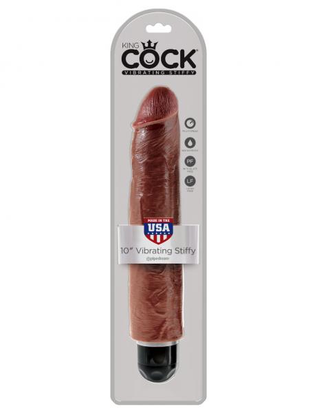 King Cock 10 inches Vibrating Stiffy Brown - Secret Garden