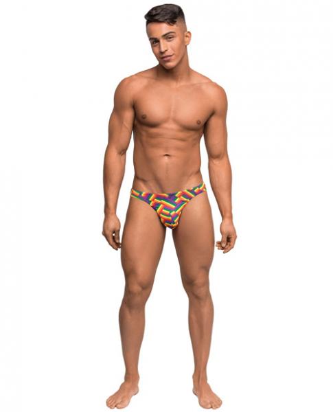 Pride Fest Contoured Pouch Bong Thong Rainbow S/M - Secret Garden