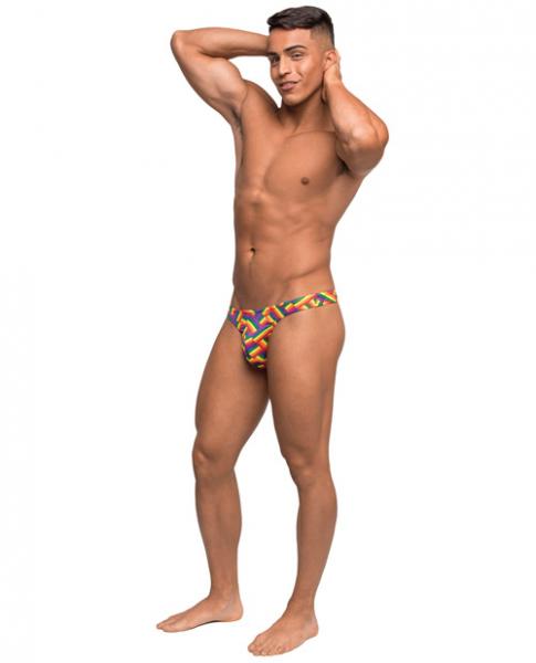 Pride Fest Contoured Pouch Bong Thong Rainbow S/M - Secret Garden