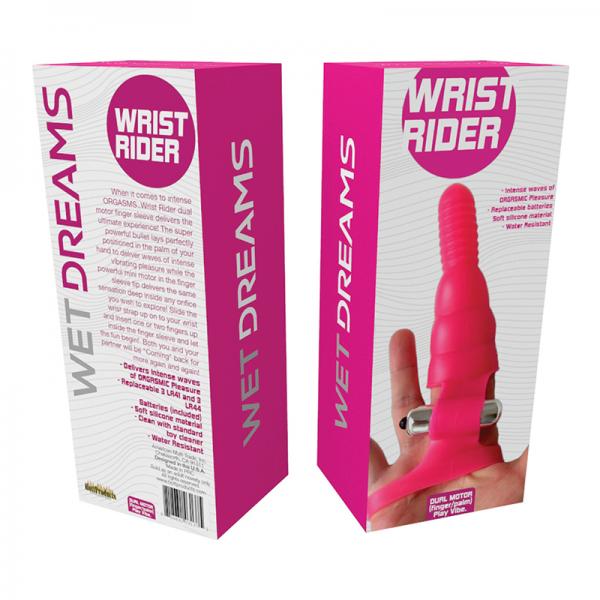 Wet Dreams Wrist Rider Dual Motor Finger Play Sleeve With Wrist Strap Multi Speed - Secret Garden