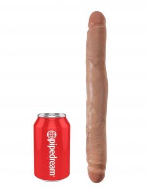 King Cock 12 inches Slim Double Dildo Tan - Secret Garden