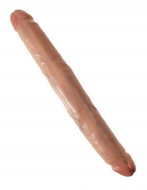 King Cock 12 inches Slim Double Dildo Tan - Secret Garden