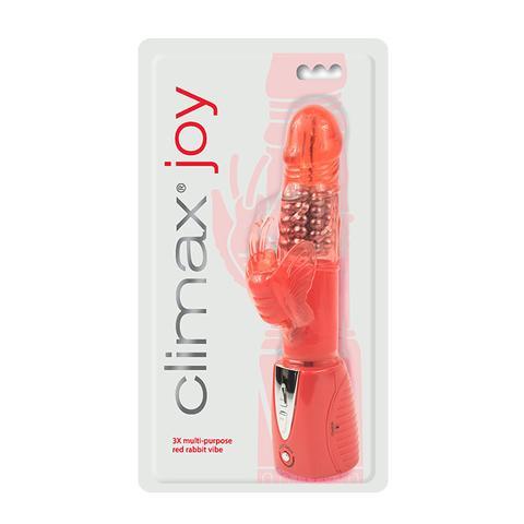 Climax Joy 3X Multi-Purpose Rabbit Vibrator Red - Secret Garden