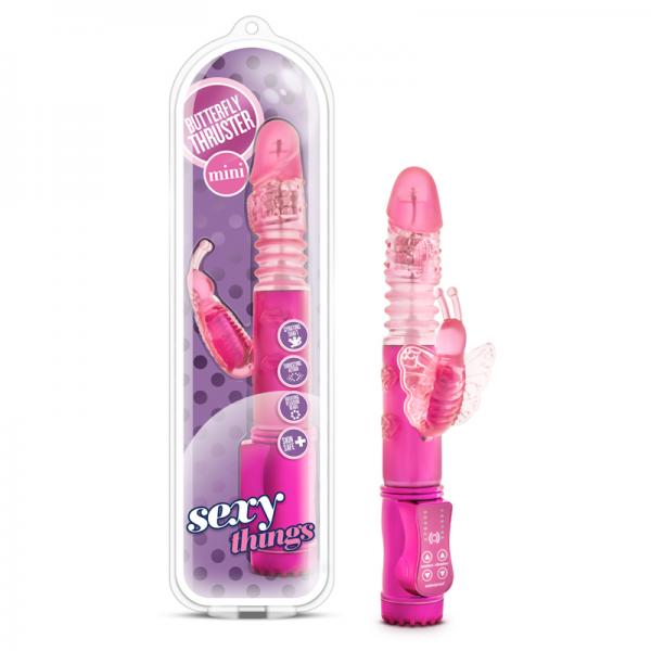 Butterfly Thruster Mini Rabbit Vibrator Pink - Secret Garden