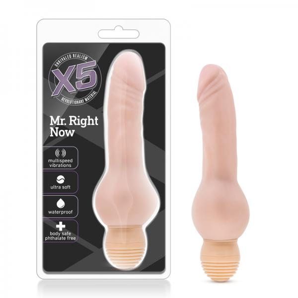 X5 Plus Mr Right Now Vibrating Dildo Beige - Secret Garden