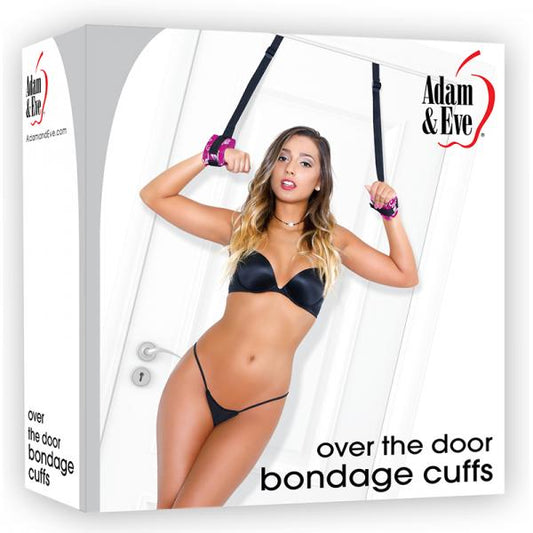 Adam & Eve Over The Door Bondage Cuffs Pink - Secret Garden