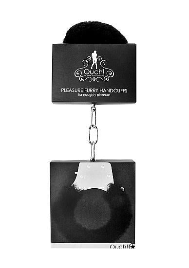 Ouch Pleasure Handcuffs Furry Black - Secret Garden