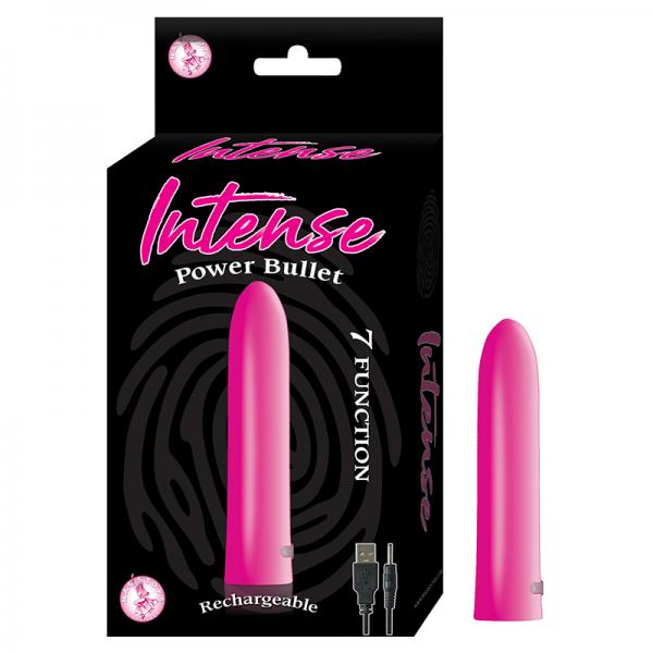 Intense Power Bullet Rechargeable 7 Function Usb Cord Included Waterproof  Pink - Secret Garden