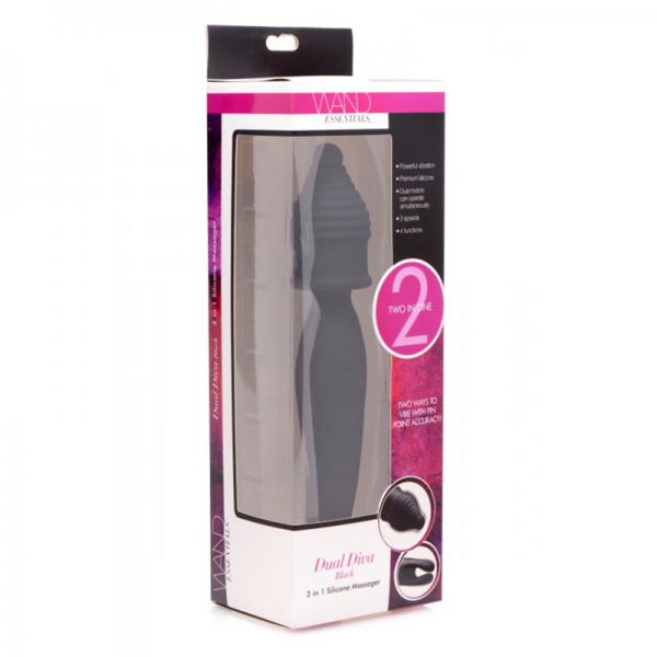 Wand Essentials Dual Diva-2 In 1 Massager, Black - Secret Garden