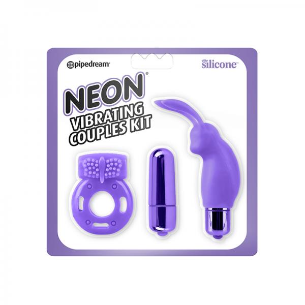 Neon Vibrating Couples Kit Purple - Secret Garden